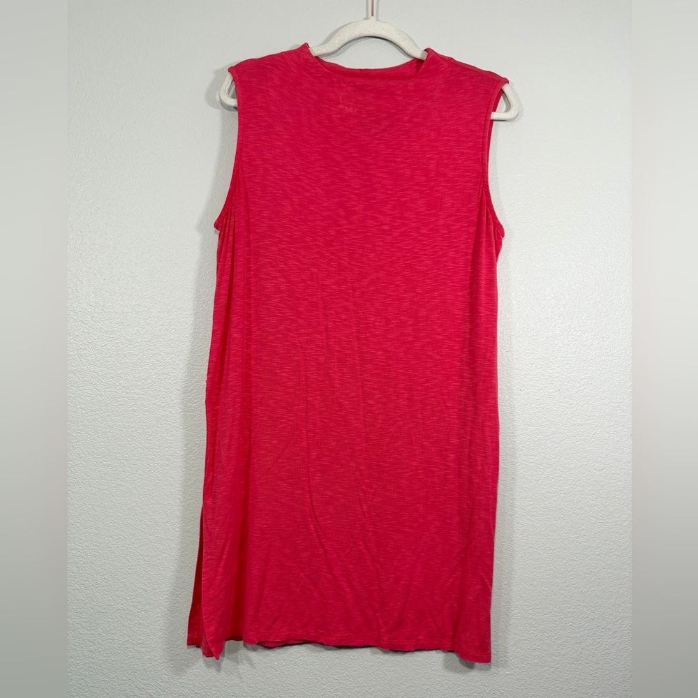 Anthropology Dolan Shirt Tunic Red Top Sleeveless Soft Mock Collar Women L